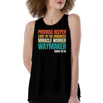 Promise Keeper Miracle Worker Waymaker Christian Faith Women's Loose Tank Top | Mazezy