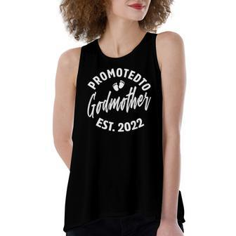 Promoted To Godmother 2022 Pregnancy Best Godmother Women's Loose Tank Top | Mazezy