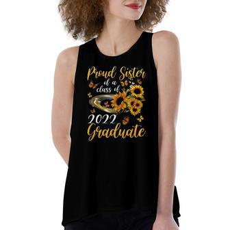 Proud Sister Of A Class Of 2022 Graduate Senior 22 Sunflowers Women's Loose Tank Top | Mazezy