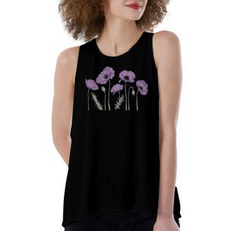 Casual Purple Poppy Flowers Graphic For Women's Loose Tank Top | Mazezy