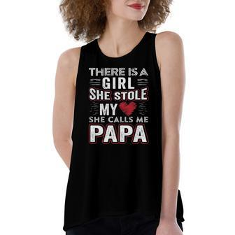 There Is A Girl She Stole My Heart She Calls Me Papa Women's Loose Tank Top | Mazezy