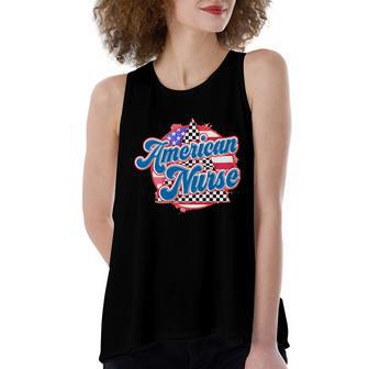Retro American Nurse 4Th Of July Independence Day Women's Loose Fit Open Back Split Tank Top - Monsterry DE