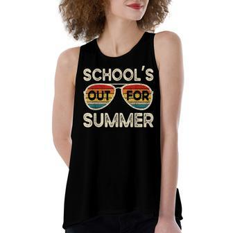 Retro Last Day Of School Schools Out For Summer Teacher Women's Loose Tank Top | Mazezy