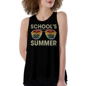 Retro Last Day Of School Schools Out For Summer Teacher Women's Loose Tank Top | Mazezy