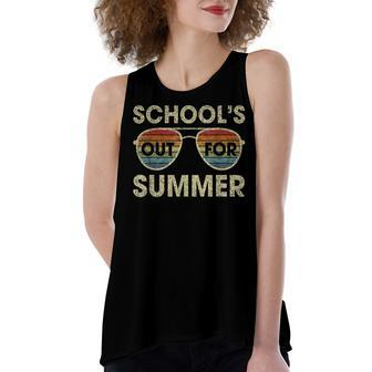 Retro Last Day Of School Schools Out For Summer Teacher V2 Women's Loose Tank Top | Mazezy