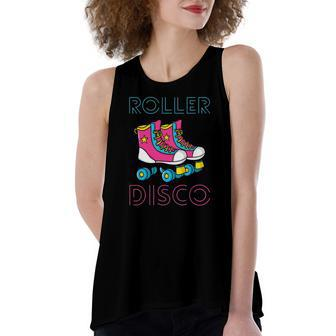 Roller Disco Vintage Derby Skates Seventies Funky Party Women's Loose Tank Top | Mazezy DE