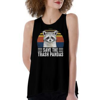 Save The Trash Panda Raccoon Lover Women's Loose Tank Top | Mazezy