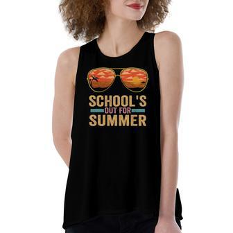 Schools Out For Summer Sunglasses Teacher Last Day Of School Women's Loose Tank Top | Mazezy