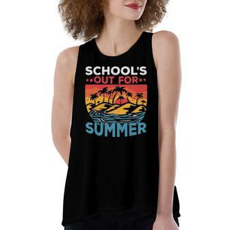 Schools Out For Summer Teacher Cool Retro Vintage Last Day Women's Loose Tank Top | Mazezy
