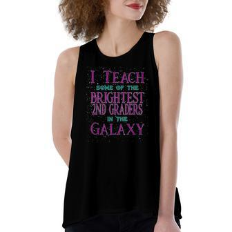Second Grade Teacher Space Galaxy Themed Women's Loose Tank Top | Mazezy