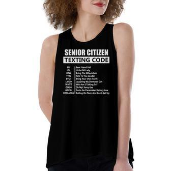 Senior Citizen Texting Code Amazing Print For Old People Women's Loose Tank Top | Mazezy