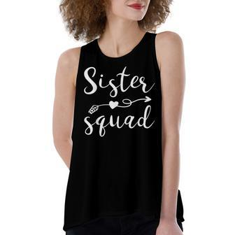 Sister Squad Birthday Besties Girls Friend Women's Loose Fit Open Back Split Tank Top - Seseable