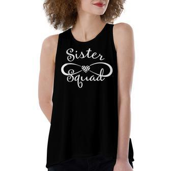 Sister Squad Funny Sister Birthday Party Gift Women's Loose Fit Open Back Split Tank Top - Seseable