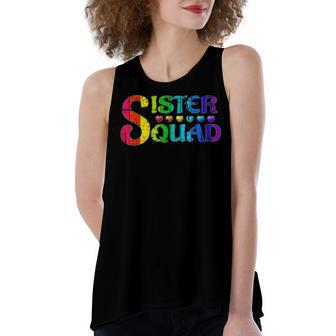 Sister Squad Relatives Birthday Bday Party Women's Loose Fit Open Back Split Tank Top - Seseable