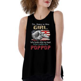So There Is This Girl She Calls Me Poppop American Flag Women's Loose Tank Top | Mazezy