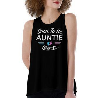 Soon To Be Auntie Est2022 Pregnancy Announcement Women's Loose Tank Top | Mazezy