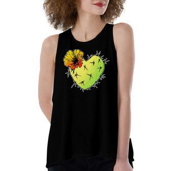 Southwest Cactus Heart Cowgirl Country Life Women's Loose Tank Top | Mazezy