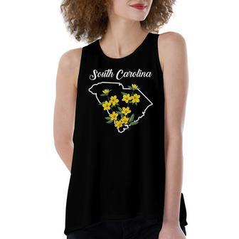 State Of Rhode Island Flower Yellow Jessamine Women's Loose Tank Top | Mazezy