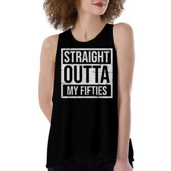 Straight Outta Fifties 50S Sixty 60 Years 60Th Birthday Gift Women's Loose Fit Open Back Split Tank Top - Seseable
