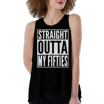 Straight Outta My Fifties Funny 1961 60Th Birthday Gift Idea Women's Loose Fit Open Back Split Tank Top - Seseable