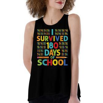I Survived 180 Days Of School Last Day Of School Teacher V2 Women's Loose Tank Top | Mazezy