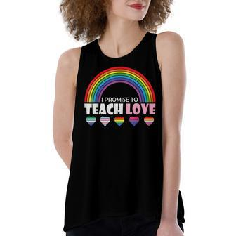 Teacher Ally Lgbt Teaching Love Rainbow Pride Month Women's Loose Tank Top | Mazezy