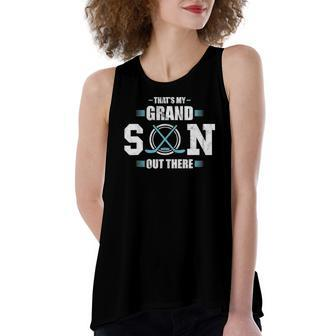 Thats My Grandson Out There Hockey Grandma Grandpa Women's Loose Tank Top | Mazezy