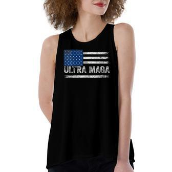 Ultra Maga Us Flag Top American Ultra Mega Women's Loose Tank Top | Mazezy