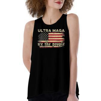 Ultra Maga Vintage American Flag Ultra-Maga Retro Women's Loose Tank Top | Mazezy