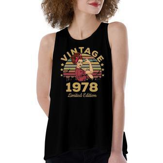 Vintage 1978 Made In 1978 44Th Birthday 44 Years Women's Loose Tank Top | Mazezy