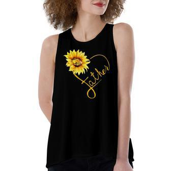 Vintage Father Sunflower Dad Daughter Apparel Women's Loose Tank Top | Mazezy