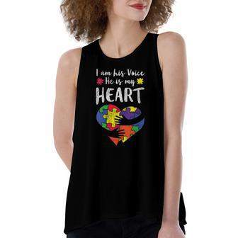 I Am His Voice Mom Dad Autistic Autism Awareness Women's Loose Tank Top | Mazezy