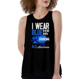 I Wear Blue For My Grandma Support Als Awareness Women's Loose Tank Top | Mazezy
