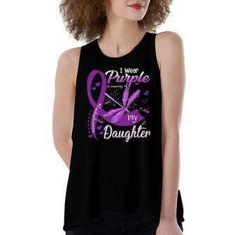 I Wear Purple In Memory For My Daughter Overdose Awareness Women's Loose Tank Top | Mazezy