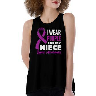 I Wear Purple For My Niece Lupus Uncle Aunt Lupus Awareness Women's Loose Tank Top | Mazezy