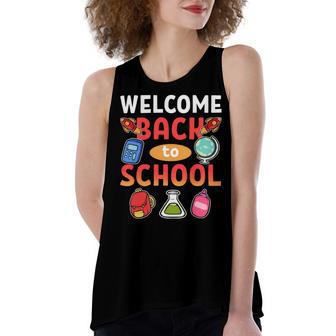 Welcome Back To School School Party 483 Shirt Women's Loose Fit Open Back Split Tank Top | Favorety UK