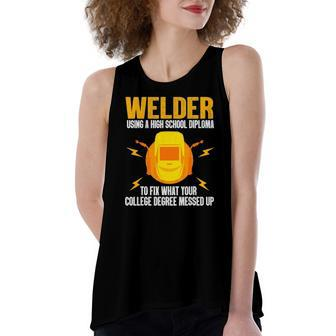 Welder Art For Steel Welding Migtig Welder Women's Loose Tank Top | Mazezy