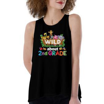 Wild About 2Nd Second Grade Teacher Student Back To School Women's Loose Tank Top | Mazezy