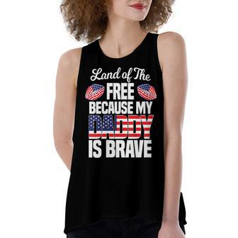 Womens 4Th Of July Dad American Usa Flag Fathers Day Women's Loose Fit Open Back Split Tank Top - Seseable
