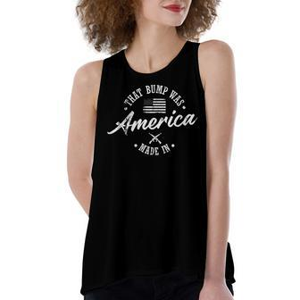 Womens 4Th Of July Pregnancy Announcement For Dad And Mum Bump Women's Loose Fit Open Back Split Tank Top - Seseable