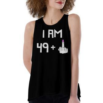Womens Funny 50Th Birthday Turning Fifty Gag Gift For Mom Or Wife Women's Loose Fit Open Back Split Tank Top - Seseable