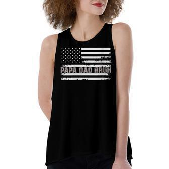 Womens Papa Dad Bruh Fathers Day 4Th Of July Usa Vintage Gift 2022 Women's Loose Fit Open Back Split Tank Top - Seseable