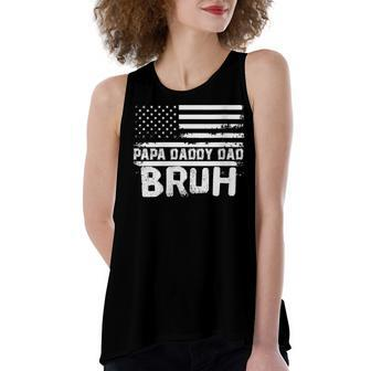 Womens Papa Daddy Dad Bruh Fathers Day 4Th Of July Usa Vintage 2022 Women's Loose Fit Open Back Split Tank Top - Seseable