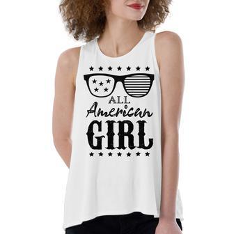 All American Girl 4Th Of July Family Matching Sunglasses Women's Loose Fit Open Back Split Tank Top | Favorety