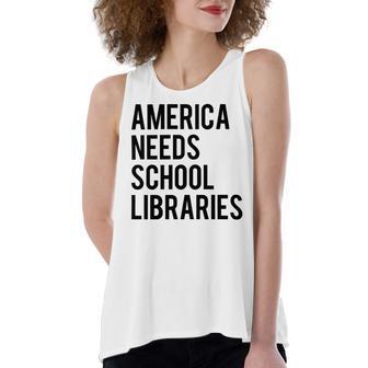 America Needs School Libraries Women's Loose Fit Open Back Split Tank Top | Favorety CA