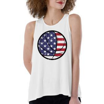 Basketball Fourth July 4Th Sports Patriotic Women's Loose Tank Top | Mazezy
