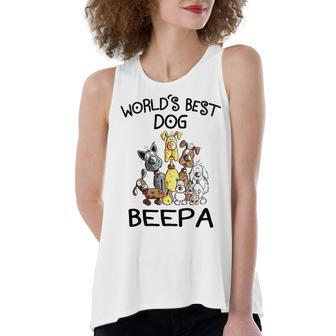 Beepa Grandpa Gift Worlds Best Dog Beepa Women's Loose Fit Open Back Split Tank Top - Seseable