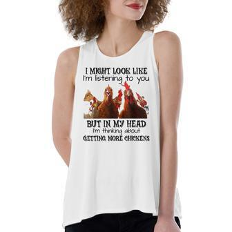Chickens Farmer I Might Look Like Im Listening To You Women's Loose Tank Top | Mazezy