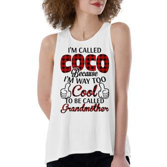 Coco Grandma Gift Im Called Coco Because Im Too Cool To Be Called Grandmother Women's Loose Fit Open Back Split Tank Top - Seseable