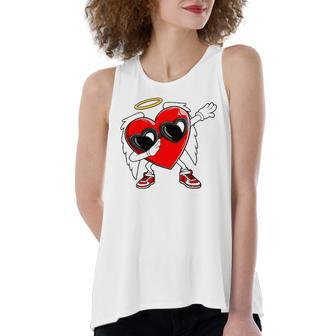 Dabbing Heart Valentines Day Love Dab Dance Women's Loose Tank Top | Mazezy